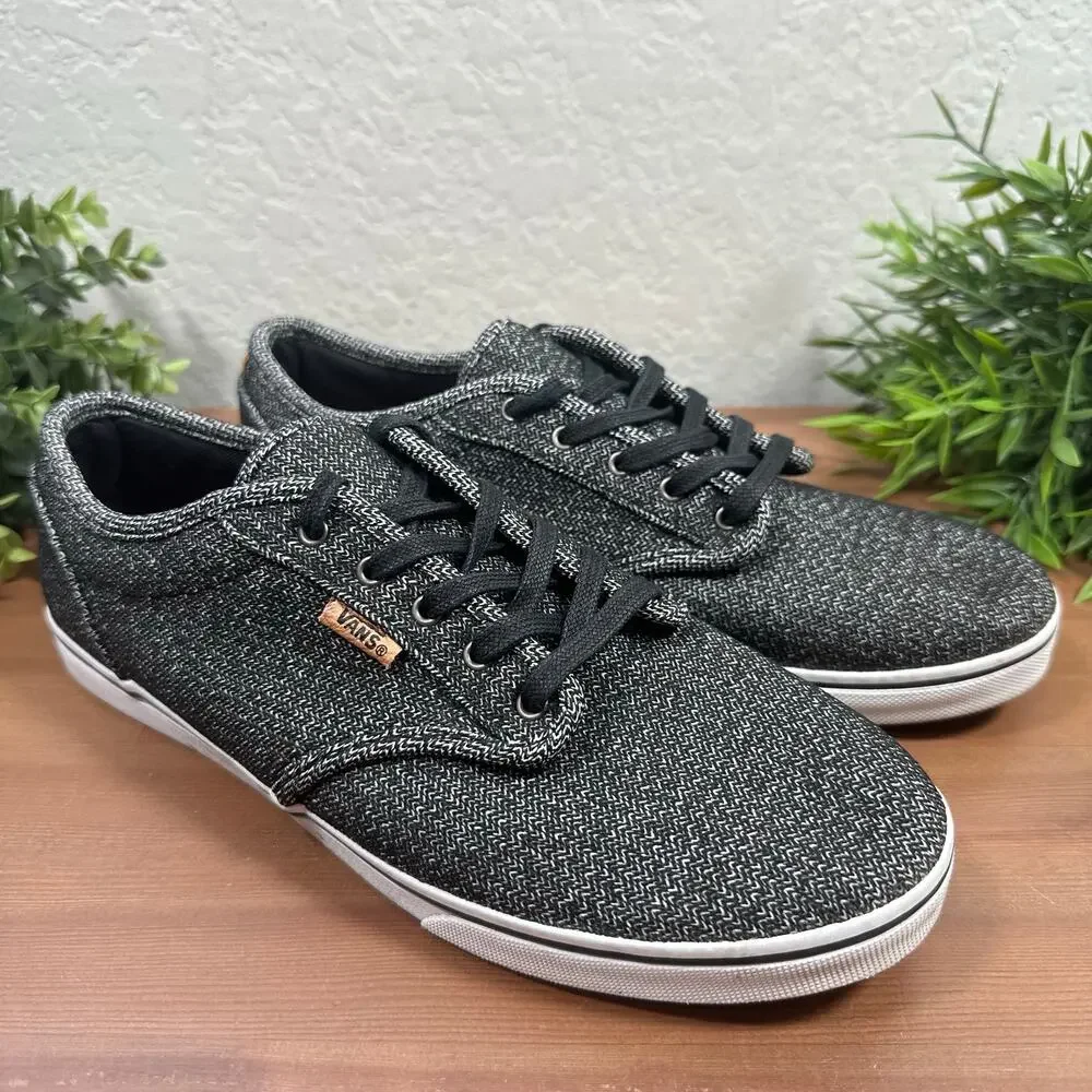 Vans Women's Streetwear Atwood Skate Sneakers Black Grey Size 10